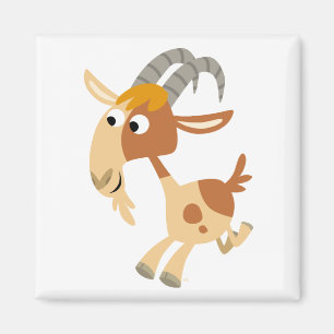 Cute Tecknad Running Goat Magnet