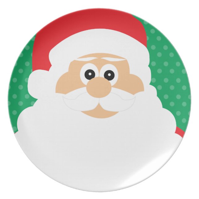 Cute Tecknad Santa Tallrik (Framsidan)