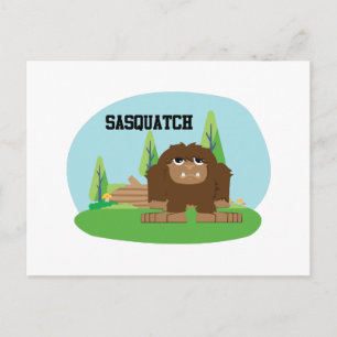Cute Tecknad Sasquatch Vykort