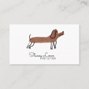 Cute Tecknad Sause Hundar Pet-webbplats   Dog Walk Visitkort