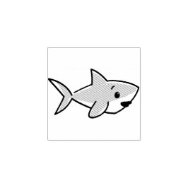 Cute Tecknad Shark Rubber Frimärke Stämpel