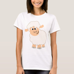 Cute Tecknad Sheep Women T-Shirt