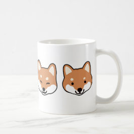 Cute Tecknad Shiba Inu Smiling Blinking Hund Ansik Kaffemugg