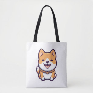 Cute Tecknad Shiba Inu Tygkasse