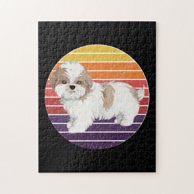 Cute Tecknad Shih Tzu Pussel (Vertikal)