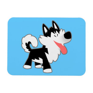 Cute Tecknad Siberian husky Flexible Magnet