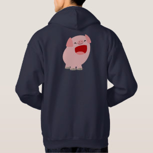 Cute Tecknad Singing Gris Hoodie