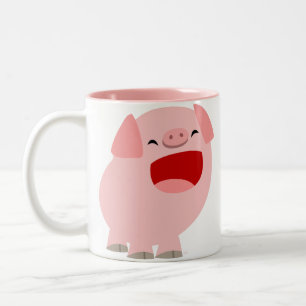 Cute Tecknad Singing Gris Mugg