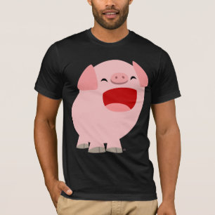 Cute Tecknad Singing Gris T-Shirt