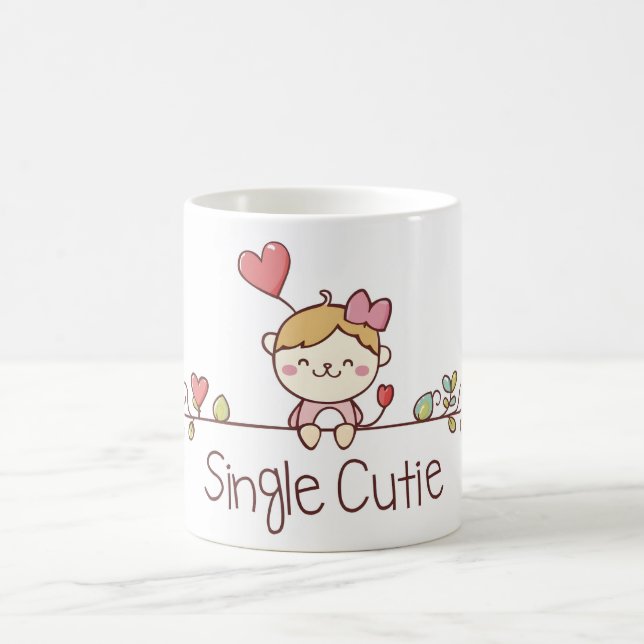 Cute Tecknad Single Cutie Kaffemugg (Center)