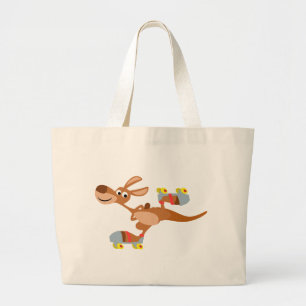 Cute Tecknad Skating Kangaroo Bag Jumbo Tygkasse