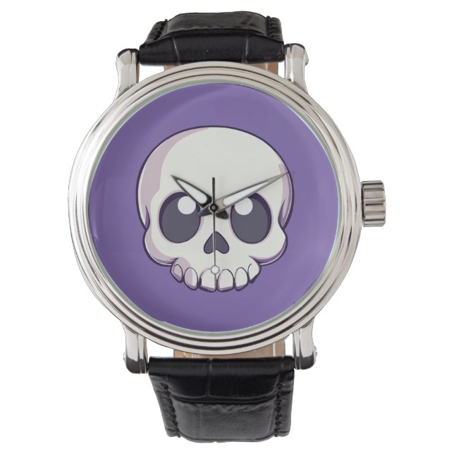 Cute Tecknad Skull Halloween Armbandsur (Framsida)
