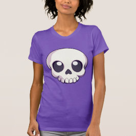 Cute Tecknad Skull Halloween Shirt för kvinnor T