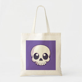 Cute Tecknad Skull Halloween Tygkasse