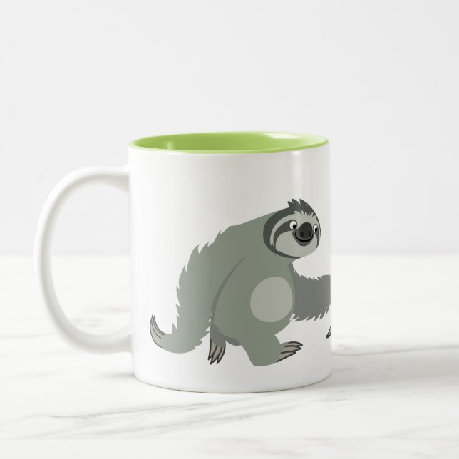 Cute Tecknad Sloth i en snabb Två-Tonad Mugg (Vänster)