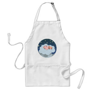 Cute Tecknad Slumating Piglets Apron Förkläde