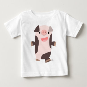 Cute Tecknad Smiling Gris Baby T-shirt