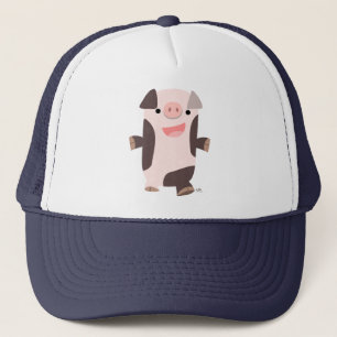 Cute Tecknad Smiling Gris Hat Keps