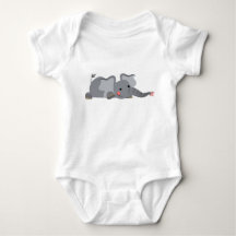 Cute Tecknad Sneaky Elephant Baby