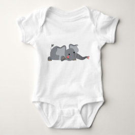 Cute Tecknad Sneaky Elephant Baby Tee