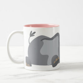 Cute Tecknad Sneaky Elephant Mugg
