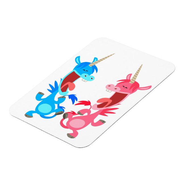 Cute Tecknad som dansar Unicorns Flexible Magnet (Vänstra Sidan)