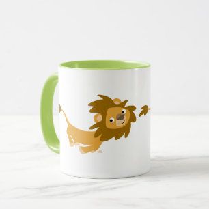 Cute Tecknad som kör Lejona Mugg