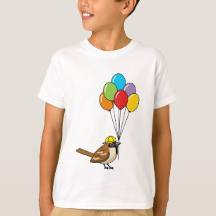 Cute Tecknad Sparrow med ballonger T Shirt
