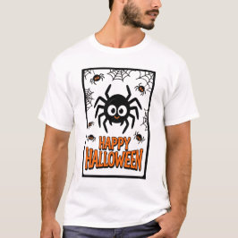Cute Tecknad Spider Happy halloween T Shirt