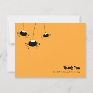 Cute Tecknad Spiders Flat Tackkort Anteckningskort