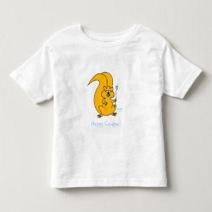 Cute Tecknad Squirrel Lycklig Camper Marshmallow Tröja