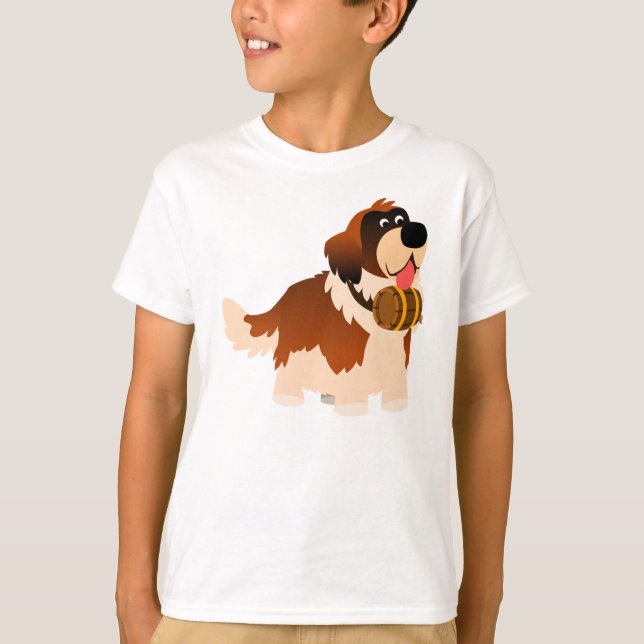 Cute Tecknad St Bernard Children T-Shirt (Framsida)