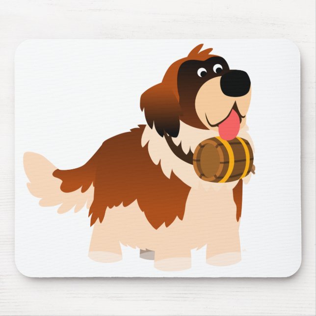 Cute Tecknad St Bernard Mousepad Musmatta (Framsidan)