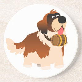 Cute Tecknad St Bernard Underlägg Sandsten