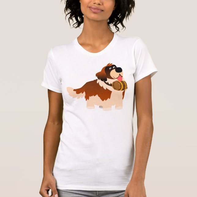 Cute Tecknad St Bernard Women T-Shirt (Framsida)