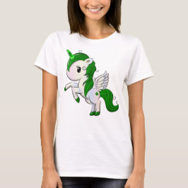 Cute Tecknad St. Patrick's Day Unicorn Pegasus T Shirt