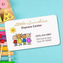 Cute Tecknad Stick Children Daycare Chilcare Visitkort