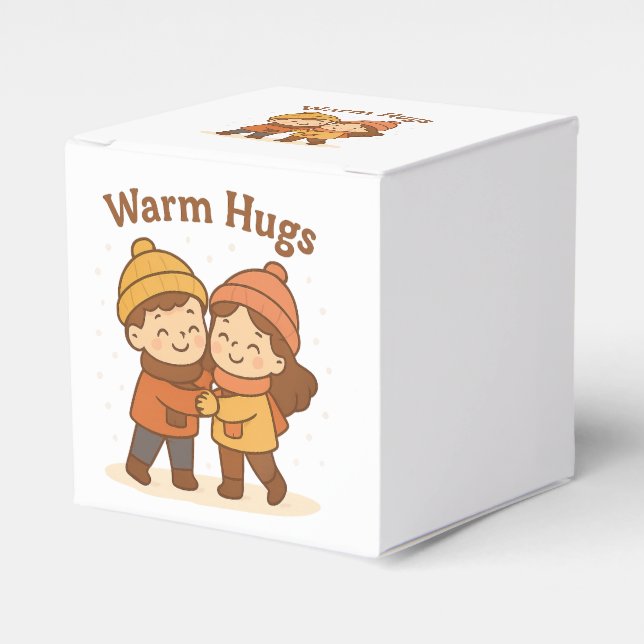 Cute Tecknad Sticker - Boy & Girl Warm Hugs Presentaskar (Framsidan Sidan)