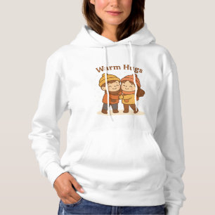Cute Tecknad Sticker - Boy & Girl Warm Hugs T Shirt