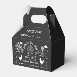 Cute Tecknad Stil Doodle Rustic Egg Carton Presentaskar