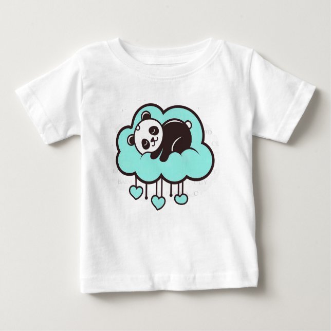 Cute tecknad-stil panda t shirt (Framsida)