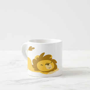 Cute Tecknad Sträcker ut Lejon specialitet Mugg Espressomugg