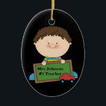 Cute Tecknad Student Holding Chalkboard #1 Lärare Julgransprydnad Keramik<br><div class="desc">Cute Tecknad Student Holding Chalkboard #1 Lärare Byt ut mot din egen text eller "Anpassa den" om du vill ändra teckensnitt eller bakgrundsbild färg med mera..</div>