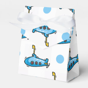 Cute Tecknad Submarine, Baby blue Polka dots Presentaskar