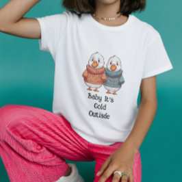 Cute Tecknad Sweater Kall Geese Anka par T Shirt