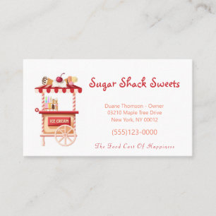 Cute Tecknad Sweet Cream Food Lastbil Business Visitkort