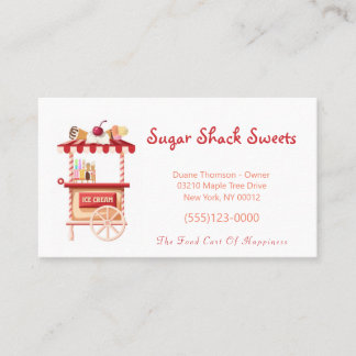 Cute Tecknad Sweet Cream Food Lastbil Business Visitkort