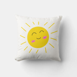 Cute Tecknad Sweet Lycklig Pillow Sol Kudde
