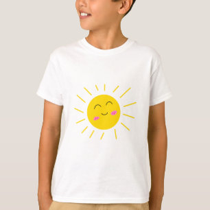 Cute Tecknad Sweet Lycklig-uppspelning Sol Kids Sh T Shirt