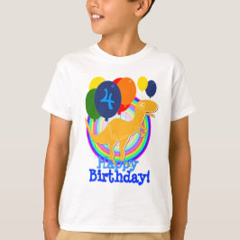 Cute Tecknad T-Rex Dinosaur Birthday Balloits Tee Shirt